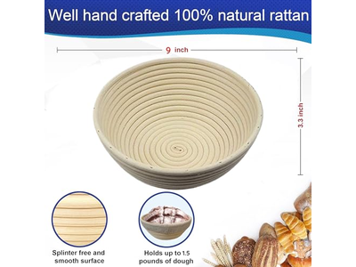 9 Zoll Runde Brot Gärkorb Proofing Set von 2