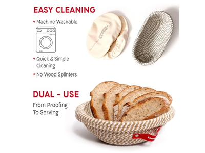 Kunststoff-Gärkörbe Brot Ohne Kneten Gärkorb Groß Silikon DIY Liner Braun