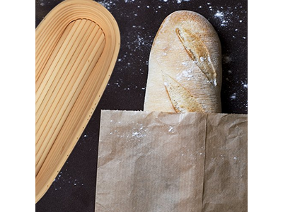 Vorbereitung des Gärkorbs für die Erste Nutzung Gären Sauerteig ohne Brotbackkorb