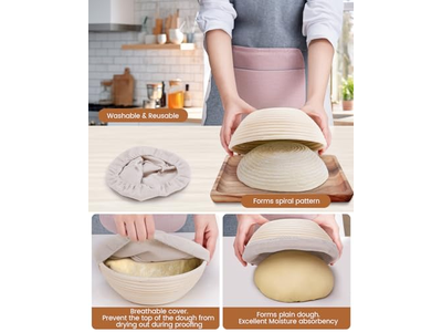 Gärkörbe für Sauerteig Rattan Brotkorb mit Kuppel Teiggärung
